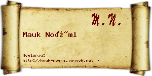 Mauk Noémi névjegykártya